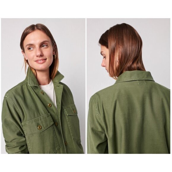 💕FAHERTY💕 Savannah Cotton Overshirt Jacket~ Fatigue Green XS NWT - Picture 3 of 16
